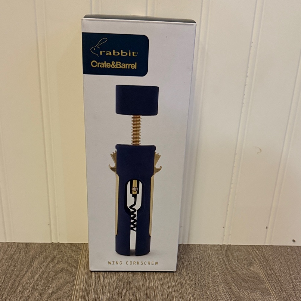Crate & Barrel Rabbit Wing Corkscrew in Navy